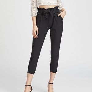 SHEIN paper bag waist tie pants